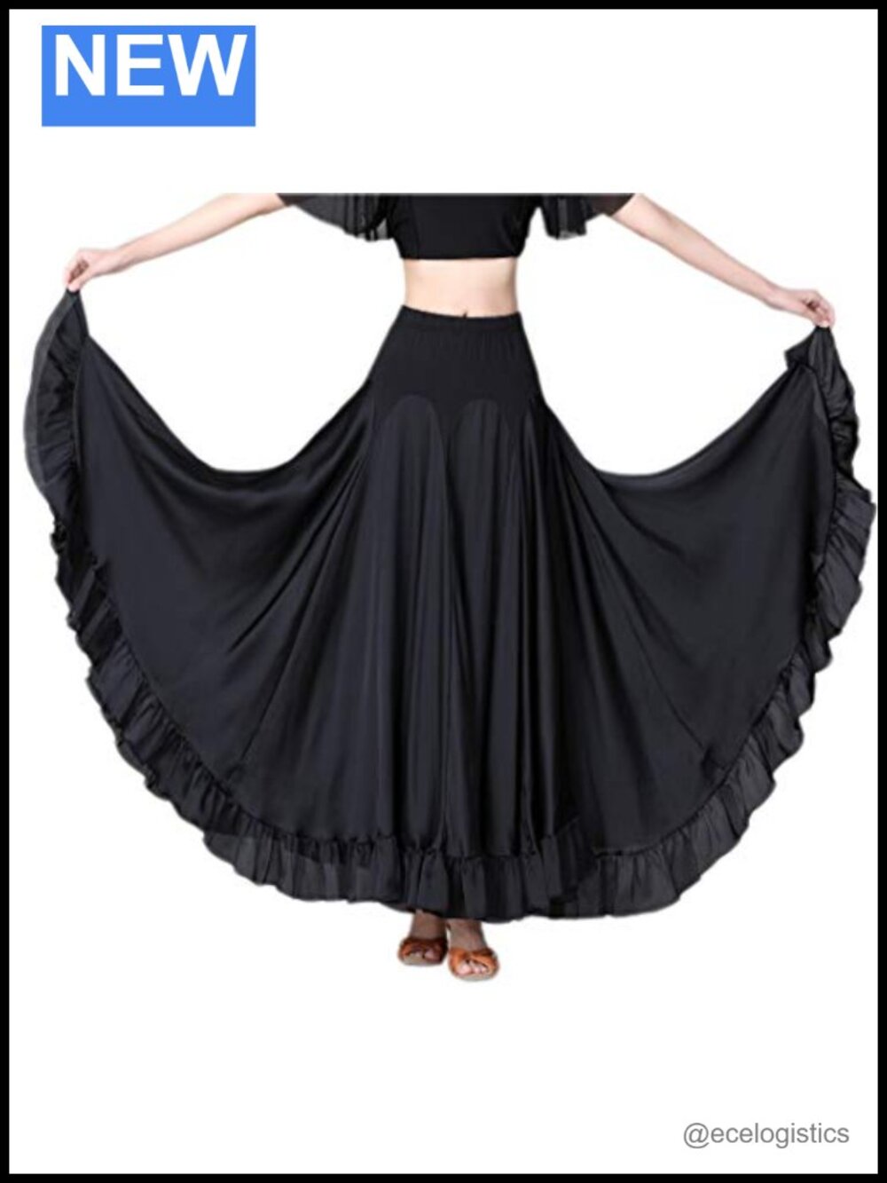 Flared Full Skirt Long Dance Skirt Ballroom Waltz Floor Length Sleeveless